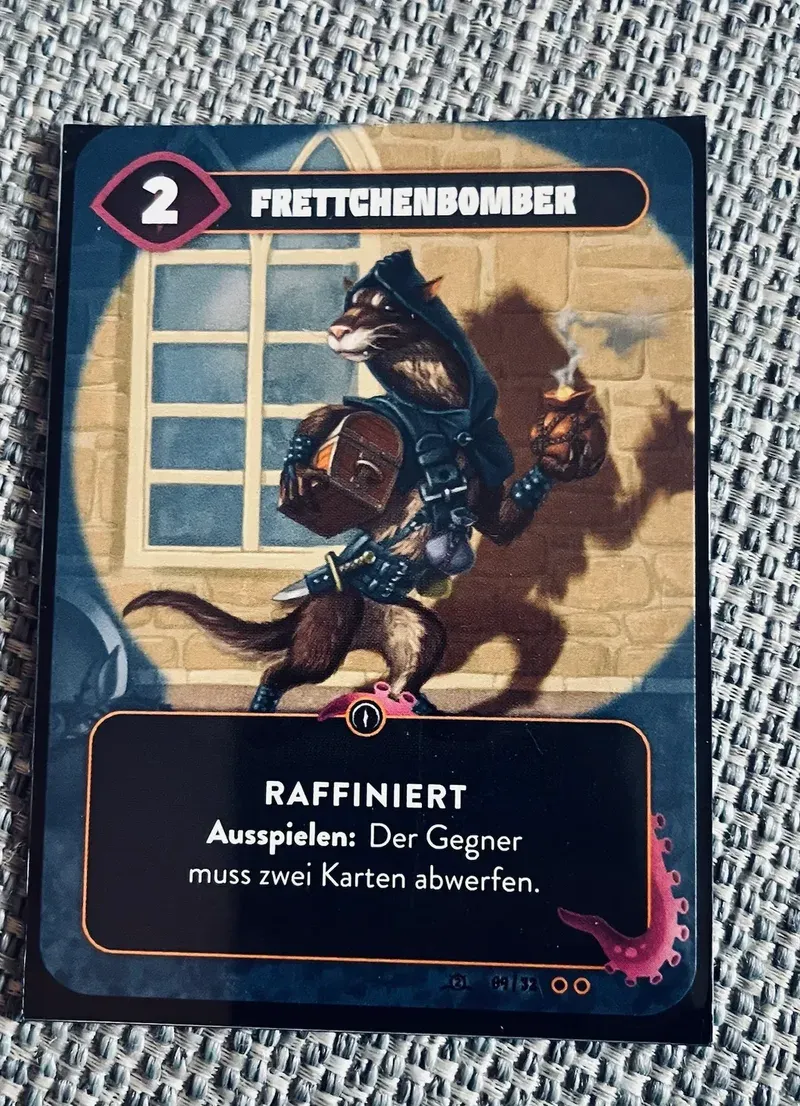 Our Mindbug card Frettchenbomber, the ferret bomber