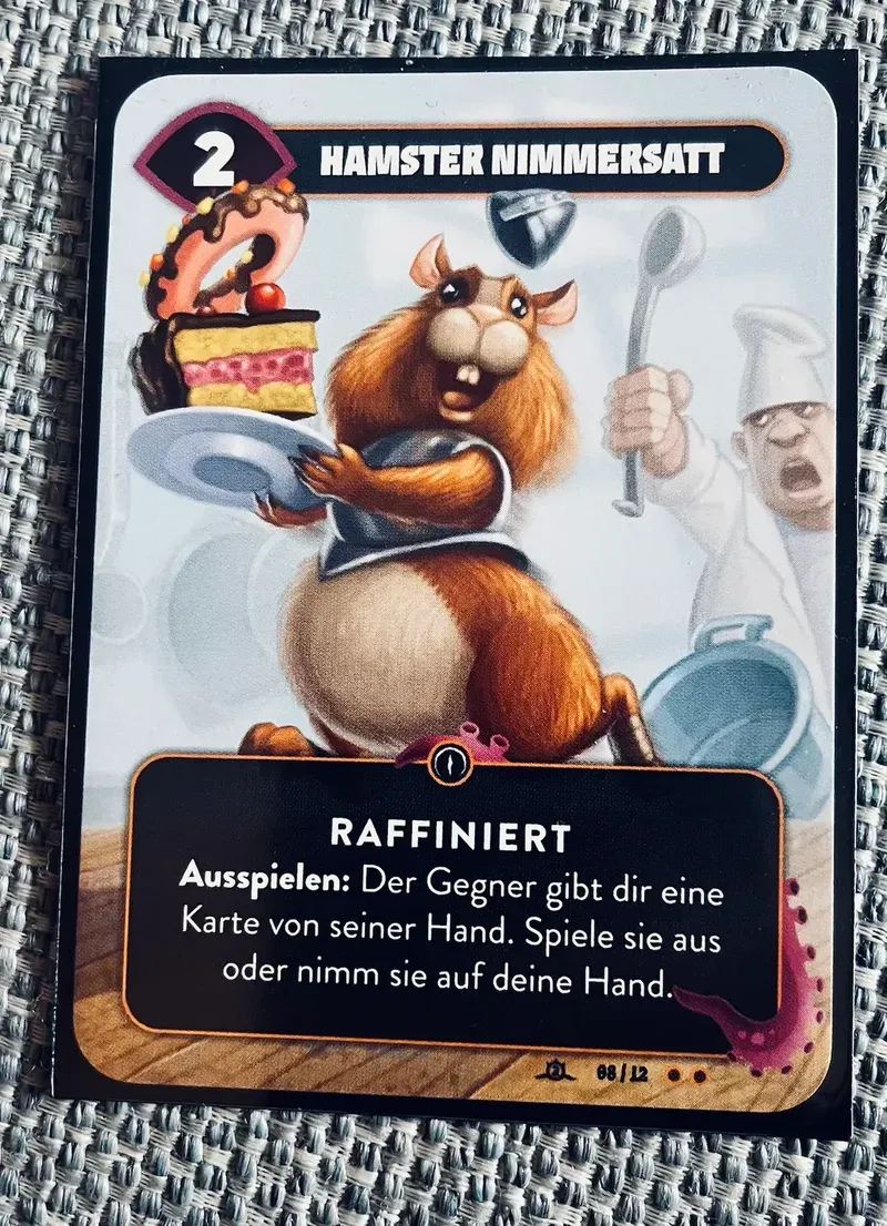 Our Mindbug card Hamster Nimmersatz, the greedy hamster
