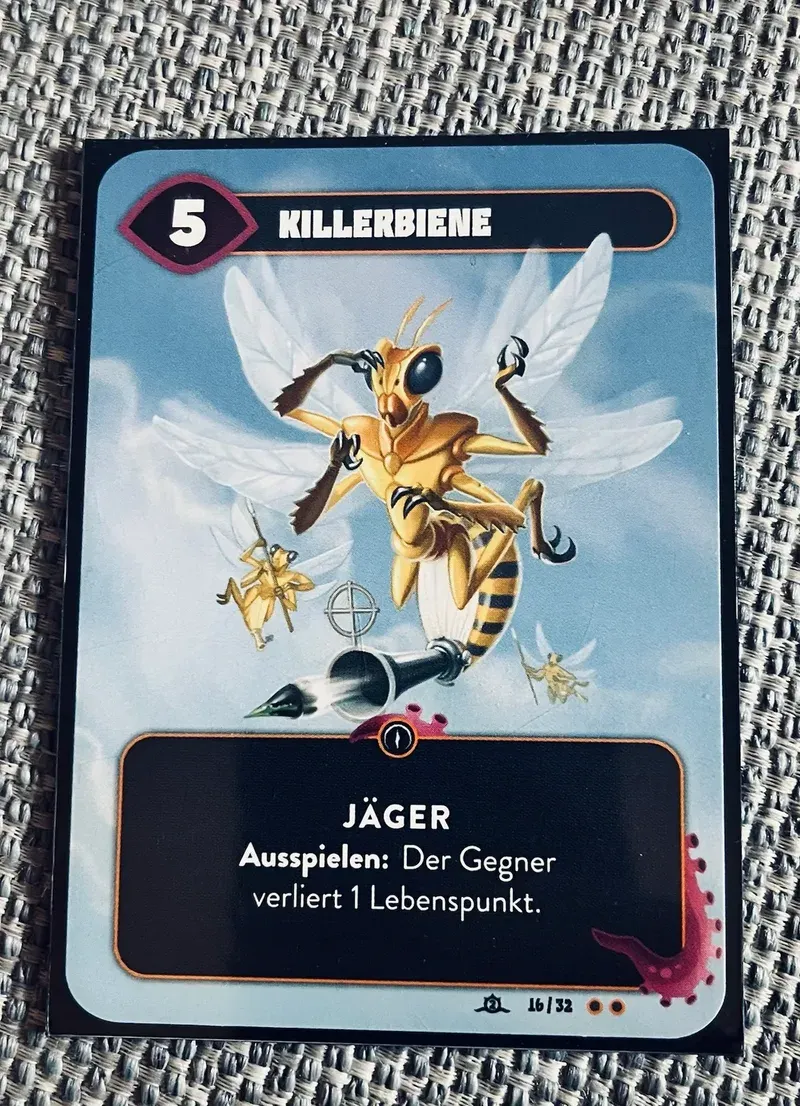 Our Mindbug card Killerbiene, the killer bee