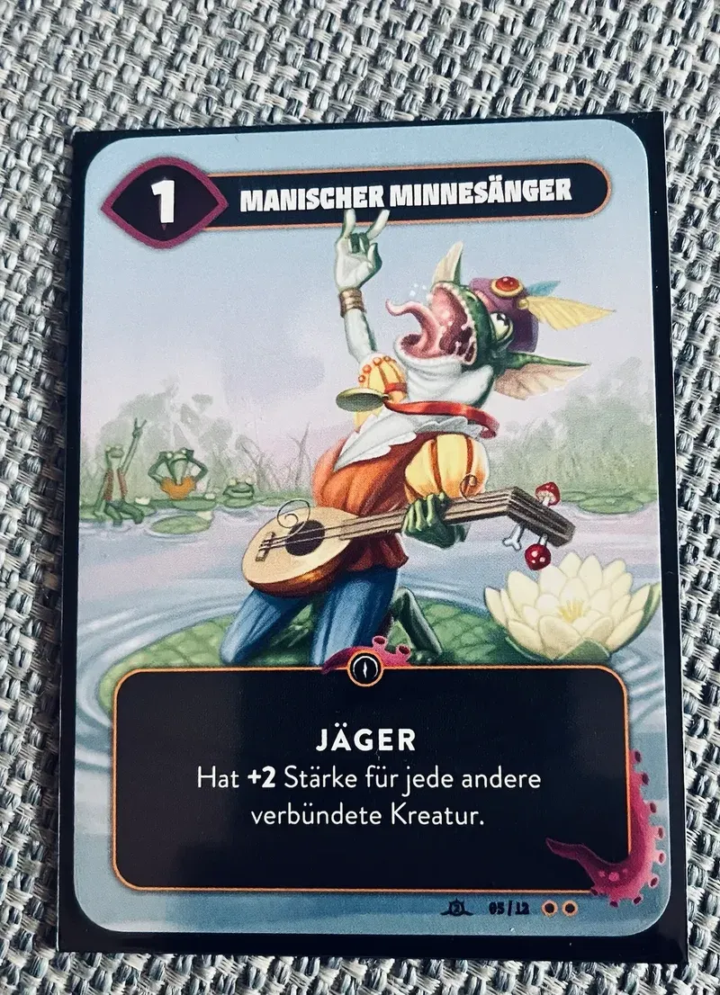 Our Mindbug card Manischer Minnesänger, the manic minstrel