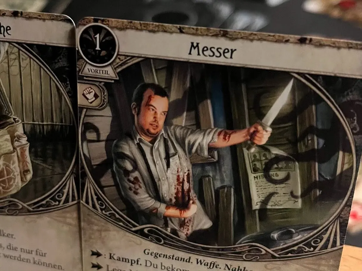 An Arkham Horror card: the Knife