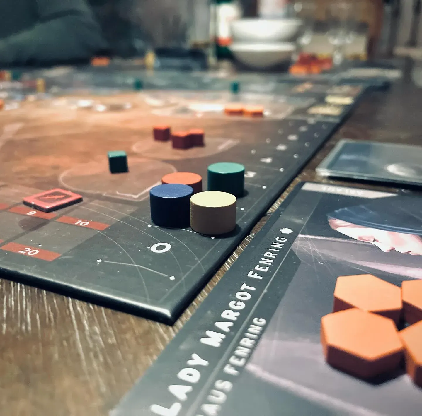 Dune: Imperium – Uprising board with conflict track and troop cubes