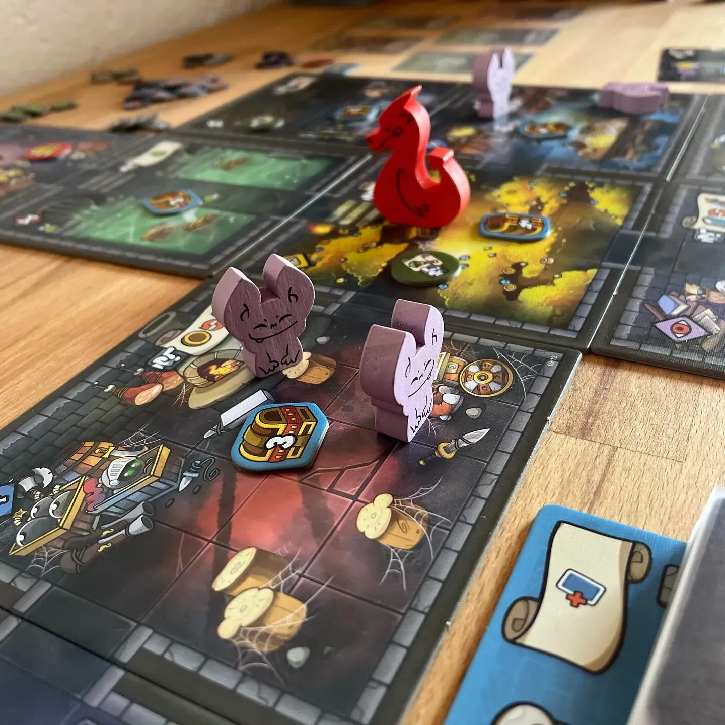 Monster figures and room tiles from Keep the Heroes Out!