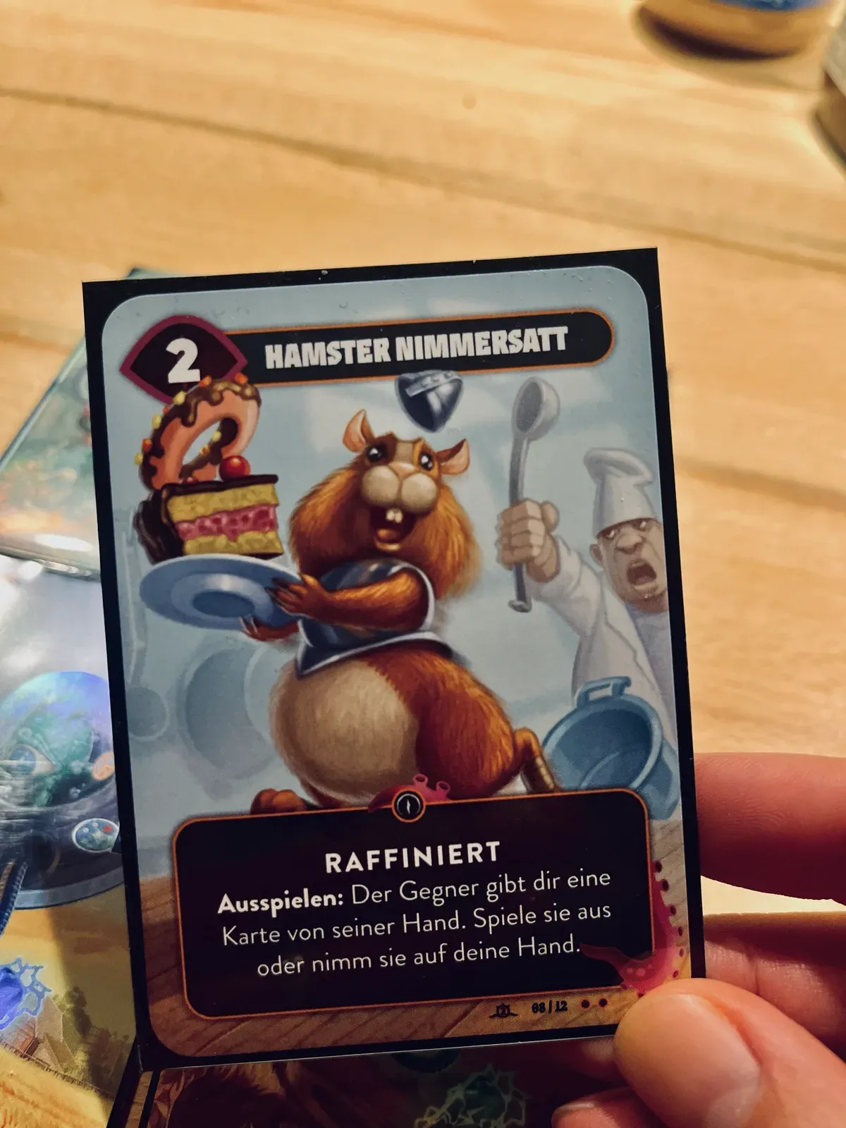 Die Karte Hamster Nimmersatt (Stärke 2), raffiniert, aus der Erweiterung Neue Kreationen