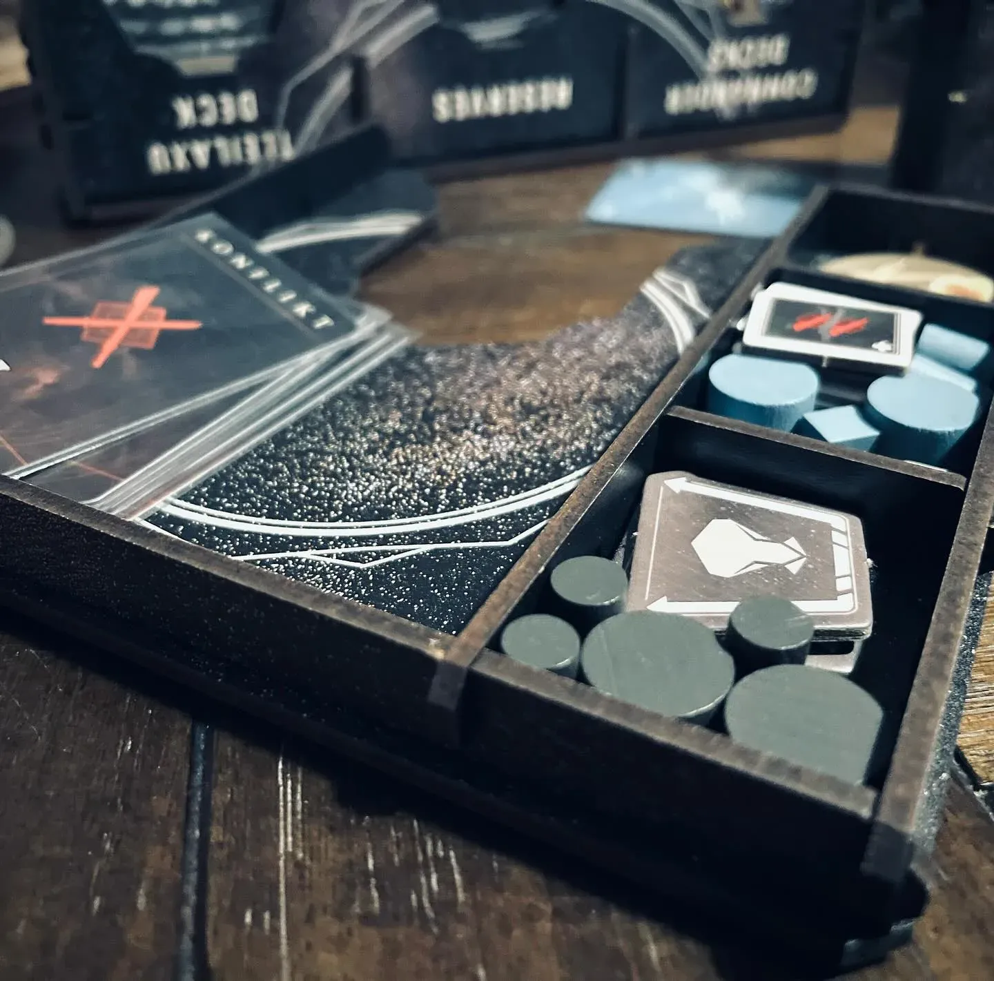 Dune: Imperium – Uprising tokens in a storage insert