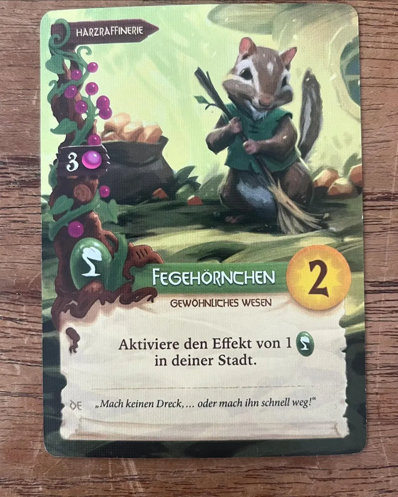 Die Everdell-Karte Chip Sweep