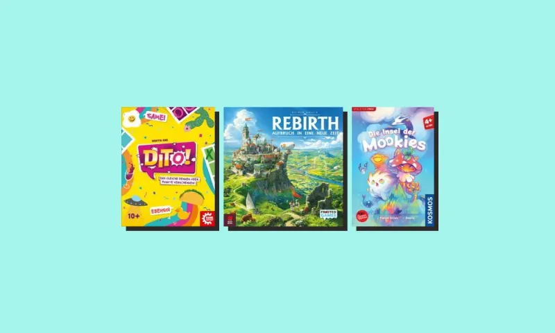 Die Schachteln von Dito!, Rebirth und Die Insel der Mookies nebeneinander