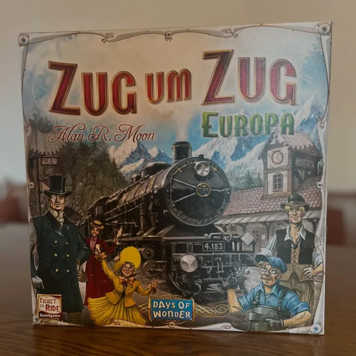 Die Schachtel von Zug um Zug: Europa (englische Ausgabe: Ticket to Ride: Europe)